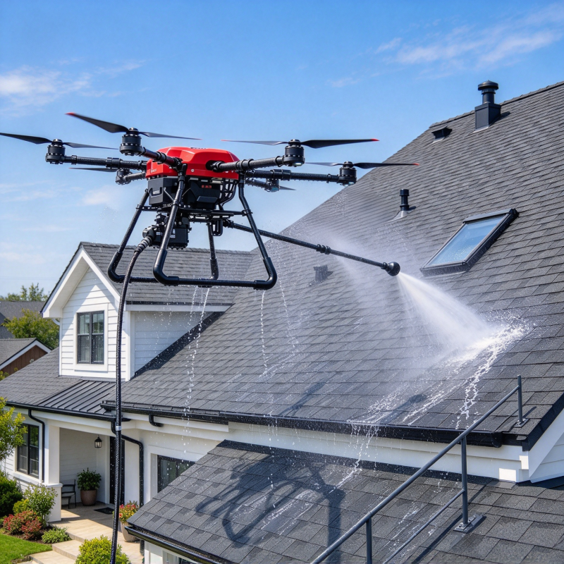 - roof cleaning drone for gutters and downspouts